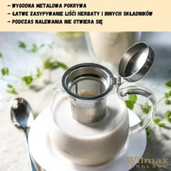 Tekanna Glas 1300 ml – Värmebeständig Tebryggare med Rostfritt Filter