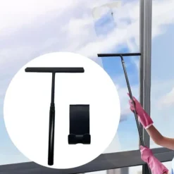 Teleskopisk gummiskrapa för glas, rent vatten, fönsterputsare för skjutdörr, 28 cm