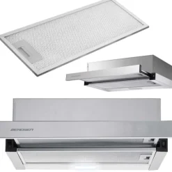 Teleskopisk köksfläkt 50cm Inox BT-233