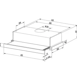 Teleskopisk köksfläkt 50cm Inox BT-233