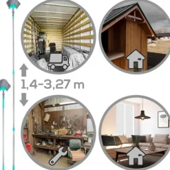 Teleskopisk kvast för damm och spindelnät, triangulär, 140-327 cm