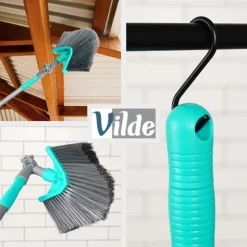 Teleskopisk kvast för damm och spindelnät, triangulär, 140-327 cm