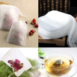 Tepåsar - Hög kvalitet - 200 st - Pappersfilter - 5,5cm x 7cm - Värmekedja