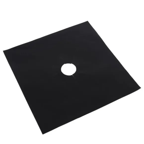 Återanvändbar gasspisskyddssats i glasfiber (6 st) - köksredskap (svart)