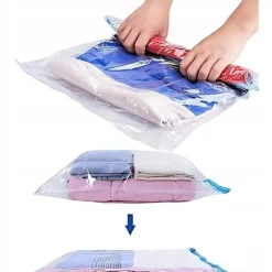 Återanvändbar vakuumpåse för kläder, sängkläder, 50x70