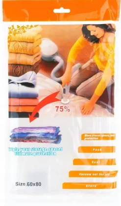 Återanvändbar vakuumpåse för kläder, sängkläder, 80x100