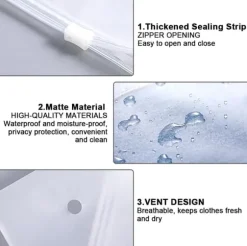 Återanvändbara blixtlåspåsar, 30 st vattentäta frostade plastpåsar, för kläder, underkläder, skor och andra accessoarer