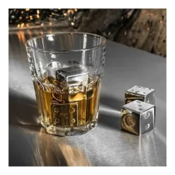 Återanvändbara tärningar ostisbitar (4 stycken) metall rostfritt stål