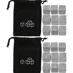 Återanvändbara whiskystenar - set med 9, perfekt för att kyla vin och drycker