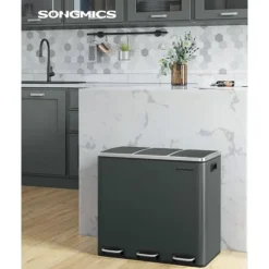 Återvinningsbehållare, 61x34x55.5 cm, Grå