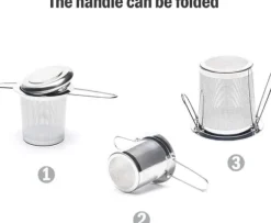 Tesil i bulk, tesil i 304 rostfritt stål med lock och droppbricka