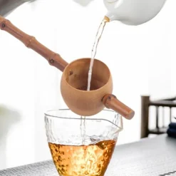 Tesilar Naturligt bambu-tefilter Köksredskap för te (hål i bambustång)