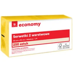 TG Ekonomiservett 33x33 cm, 2-lagers gul 250 stycken