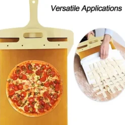 The Art of Pizza - Den perfekta pizzaspaden, glidande pizzaskal Non-stick pizzaöverföringsskyffel i trä, glidande pizzaskal (52,5*35 cm)