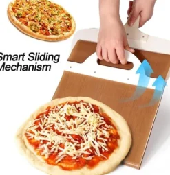 The Art of Pizza - Den perfekta pizzaspaden, glidande pizzaskal Non-stick pizzaöverföringsskyffel i trä, glidande pizzaskal (52,5*35 cm)