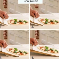 The Art of Pizza - Den perfekta pizzaspaden, glidande pizzaskal Non-stick pizzaöverföringsskyffel i trä, glidande pizzaskal (52,5*35 cm)