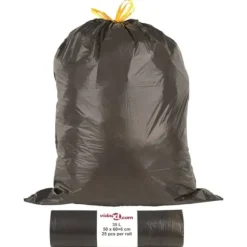 The Living Store Avfallspåsar med dragsnöre 250 st svart 35 L - Soppåsar