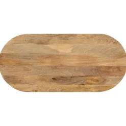 The Living Store Bordsskiva 90x40x3,8 cm oval massivt mangoträ - Bordsskivor