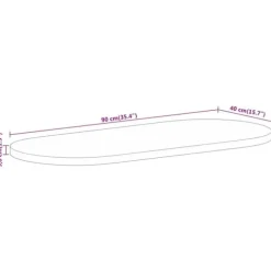The Living Store Bordsskiva 90x40x3,8 cm oval massivt mangoträ - Bordsskivor