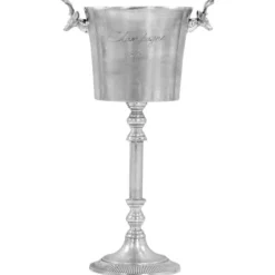 The Living Store Champagnekylare massiv aluminium 39x29x71 cm silver - Skulpturer & statyer