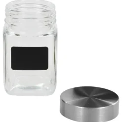 The Living Store Förvaringsburkar i glas med etiketter 12 st 300 ml - Kakburkar