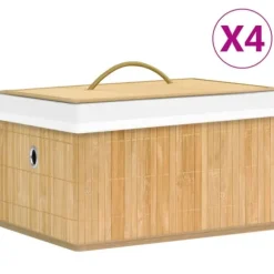 The Living Store Förvaringslådor bambu 4 st - Förvaringslådor