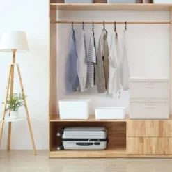 The Living Store Förvaringslåda 2 st tyg 50x30x25 cm gräddvit - Förvaringslådor