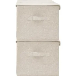 The Living Store Förvaringslåda 2 st tyg 50x30x25 cm gräddvit - Förvaringslådor