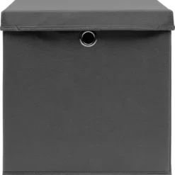 The Living Store Förvaringslådor med lock 4 st 28x28x28 cm grå - Förvaringslådor