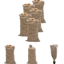 The Living Store Jutesäckar 5 st 65x135 cm 100% jute 220 gsm - Resväskor & väskor