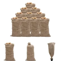 The Living Store Jutesäckar 10 st 65x135 cm 100% jute 220 gsm - Resväskor & väskor