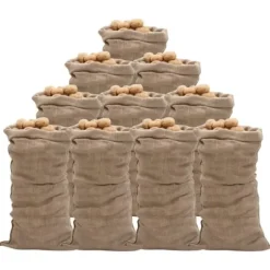 The Living Store Jutesäckar 10 st 65x135 cm 100% jute 220 gsm - Resväskor & väskor