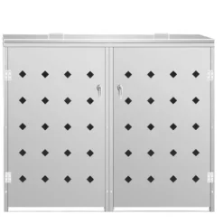 The Living Store Skjul till två sopkärl 240 L rostfritt stål - Ställningar till sopkärl