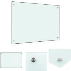 The Living Store Stänkskydd vit 70x50 cm härdat glas - Köksverktyg & köksgeråd