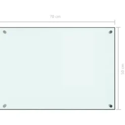 The Living Store Stänkskydd vit 70x50 cm härdat glas - Köksverktyg & köksgeråd