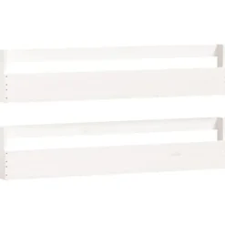 The Living Store Väggmonterade skoställ 2 st vit 110x9x23 cm massivt furu - Skoställ & skohyllor