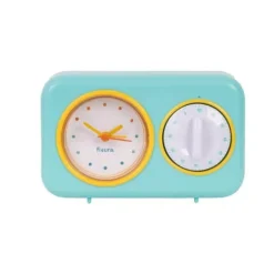 Timer - Fisura - Retro grön kökstimer. Multifunktionell timer med klocka och alarmfunktion. Pomodoro-timer.