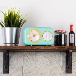 Timer - Fisura - Retro grön kökstimer. Multifunktionell timer med klocka och alarmfunktion. Pomodoro-timer.