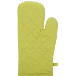 Tjocka kökshandskar i textil, par NICOLE, 100 % bomull, art. 52359, mönster, 8 färger, grön, vit, blå