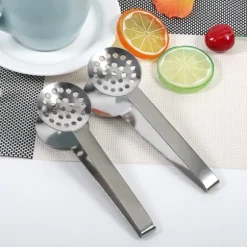 Tång för tepåsar i rostfritt stål - set med 2, runda grepp