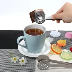 Tång för tepåsar i rostfritt stål - set med 2, runda grepp