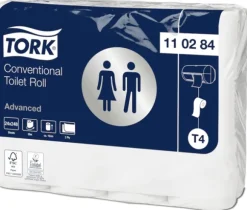 Toiletpapir Tork T4 Advanced 2-lags 34,7 m hvid - (24 ruller pr. karton)