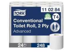 Toiletpapir Tork T4 Advanced 2-lags 34,7 m hvid - (24 ruller pr. karton)