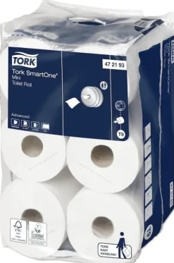 Toiletpapir Tork T9 Advanced SmartOne® Mini 2-lag hvid - (12 ruller pr. karton)