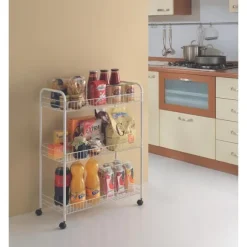 Tomado-Metaltex Grande förvaringsställ på hjul 64x31x84 cm silver