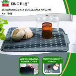 Torkmatta i silikon 46x40cm grå KINGHOFF KH-1905