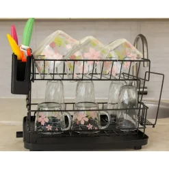 Torkställ 2-nivåer - För tallrikar, glas och bestick