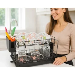 Torkställ 2-nivåer - För tallrikar, glas och bestick