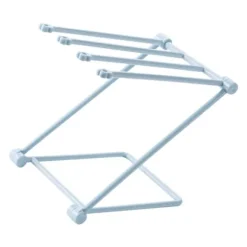 Torkställning för disktrasor på bänkskiva, 4 armar, hopfällbar, vertikal handduksställning, disktrashållare för kök, ljusblå