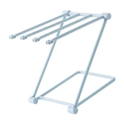 Torkställning för disktrasor på bänkskiva, 4 armar, hopfällbar, vertikal handduksställning, disktrashållare för kök, ljusblå